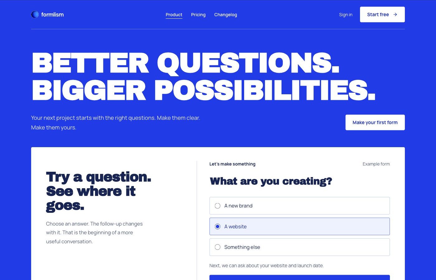 Cobalt bold homepage preview
