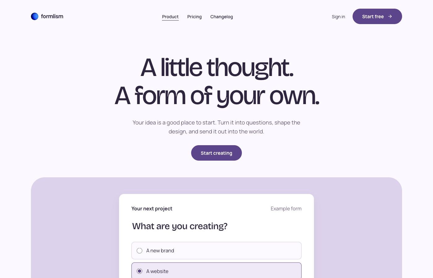 Lilac air homepage preview