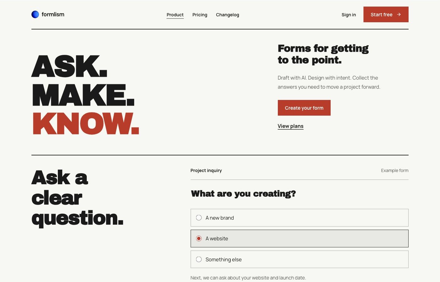 Swiss type homepage preview